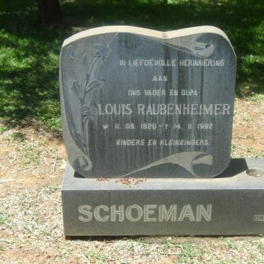 SCHOEMAN Louis Raubenheimer 1920-1992