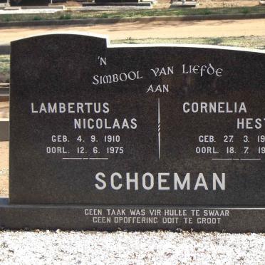 SCHOEMAN Lambertus Nicolaas