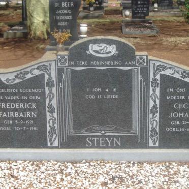 STEYN Frederick Fairbairn 1921-1981 &amp; Cecilia Johanna 1923-2002