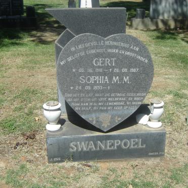 SWANEPOEL Gert 1916-1987 &amp; Sophia M.M. 1933-