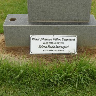 SWANEPOEL Roelof Joahnnes Willem 1933-2005 &amp; Helena Maria 1946-2005