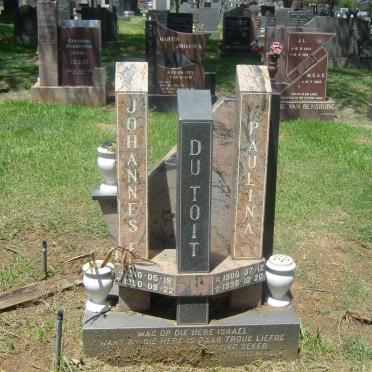 TOIT Johannes E., du 1910-1990 &amp; Paulina 1908-1996