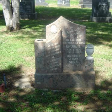 ? Grobbie 1930-1987 &amp; Nora 1933-