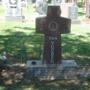VUUREN J.M.F., van 1905-1988 &amp; Martha M. 1910-1989