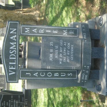 VELDSMAN Jacobus 1940-1995 &amp; Marie M.P. 1942-