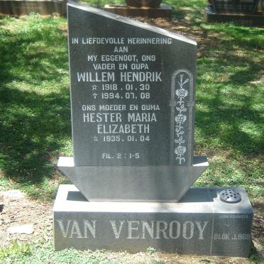VENROOY Willem Hendrik, van 1918-1994 &amp; Hester Maria Elizabeth 1935-
