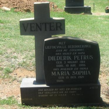 VENTER Diederik Petrus 1914-1995 &amp; Maria Sophia 1921-
