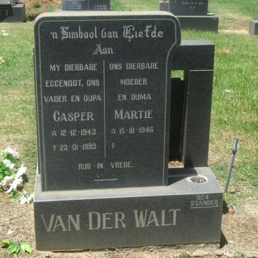 WALT Casper, van der 1943-1993 &amp; Martie 1946-