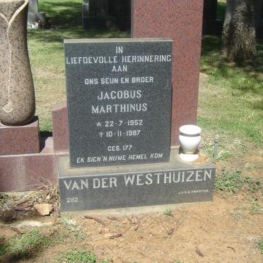 WESTHUIZEN Jacobus Marthinus, van der 1952-1987