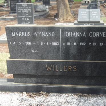 WILLERS Markus Wynand 1906-1984 &amp; Johanna Cornelia 1912-1998