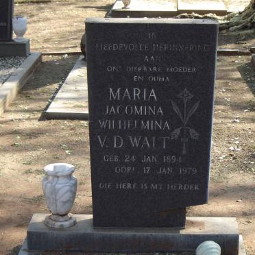 WALT Jacomina Wilhelmina VAN DER