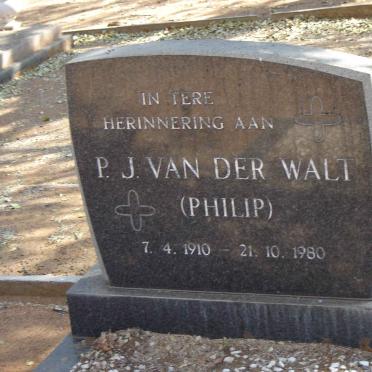 WALT Philip J VAN DER