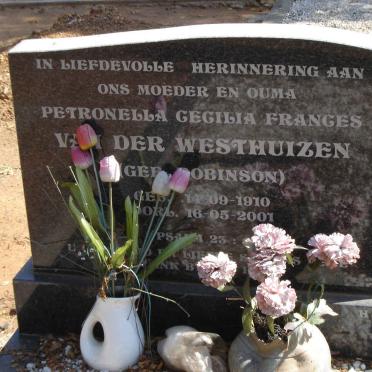 WESTHUIZEN Petronella Cecilia Frances VAN DER