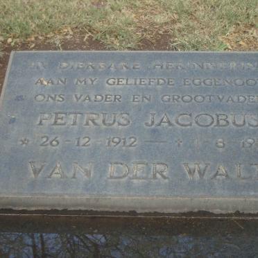 WALT Petrus Jacobus VAN DER