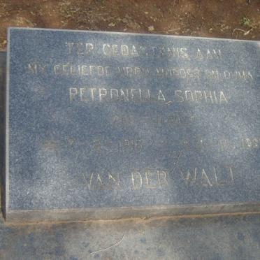 WALT Petronella Sophia  VAN DER