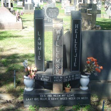 WILLEMSE Lammie 1916-1987 &amp; Heiletjie 1922-2002