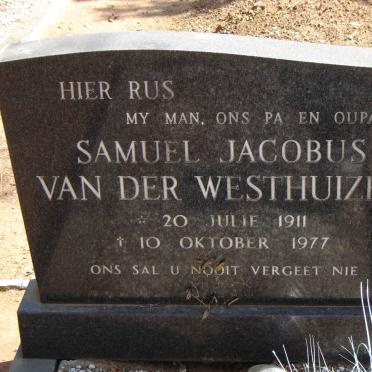WESTHUIZEN Samuel Jacobus VAN DER