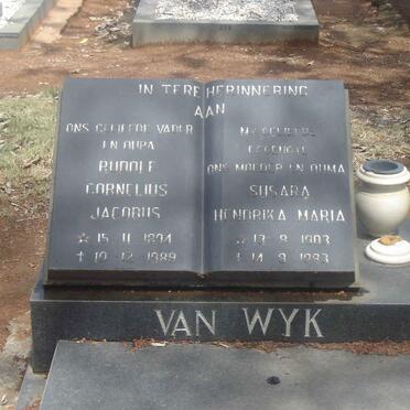 WYK Rudolf Cornelius Jacobus, van 1894- 1989 &amp; Susara Hendrika Maria 1903-1983