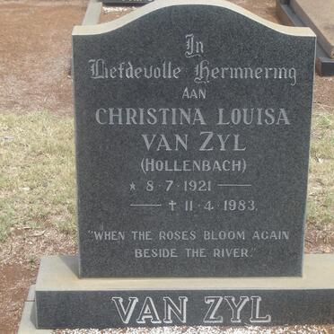 ZYL Christina Louisa, van nee HOLLENBACH 1921-1983