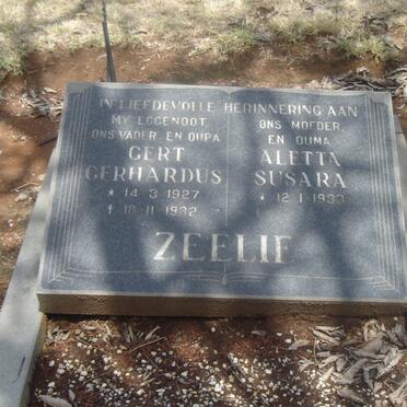 ZEELIE Gert Gerhardus 1927-1983 &amp; Aletta Susara 1933-