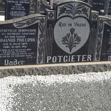 POTGIETER Hermanus Phillipus 1893-1961 &amp; Catharina Petronella DU PLESSIS 1892-1982