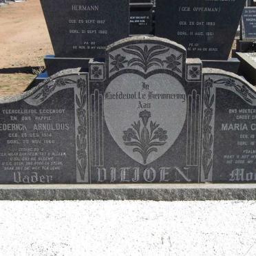 VILJOEN Diederick Arnoldus 1914-1960 &amp; Maria Catharina 1916-2000