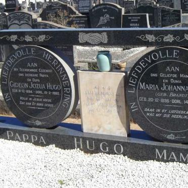 HUGO Gideon Jozua 1894-1962 7 Maria Johanna BRANDT 1896-1975