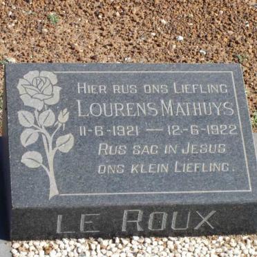 ROUX Lourens Mathys, le 1921-1922