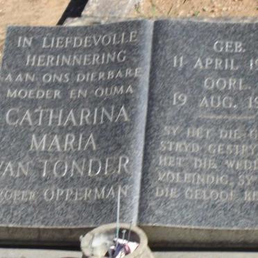 TONDER Catharina Maria nee OPPERMAN 1907-1977