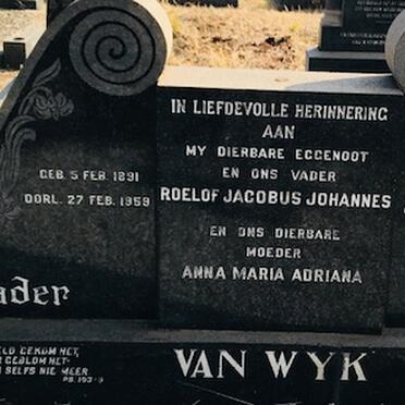 WYK Roelof Jacobus Johannes, van 1891-1959 &amp; Anna Maria Adriana 1909-1993