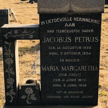 ROUX Jacobus Petrus, le 1866-1934 &amp; Maria Margaretha GREEF 1870-1948