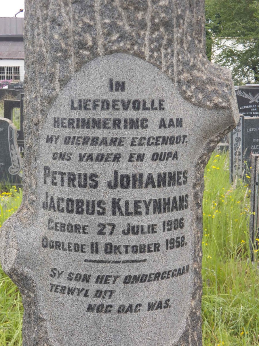 KLEYNHANS Petrus Johannes Jacobus 1906-1958