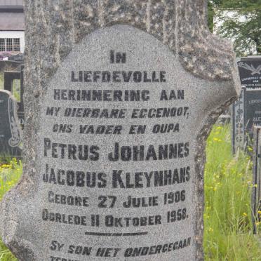 KLEYNHANS Petrus Johannes Jacobus 1906-1958