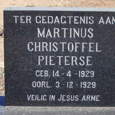 PIETERSE Martinus Christoffel 1929-1929