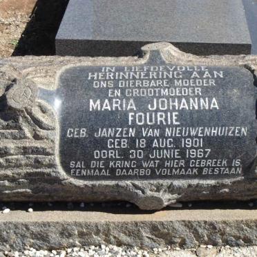 FOURIE Marthinus Jacobus 1896-1962 &amp; Maria Johanna JANZEN VAN NIEUWENHUIZEN 1901-1967_1