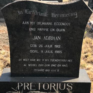 PRETORIUS Jan Adriaan 1912-1965