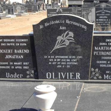 OLIVIER Ockert Barend Jonathan 1897-1962 &amp; Martha Francina Petronella MEYER previously OLIVIER 1900-1992