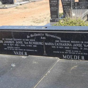 RENSBURG Jakob Jakobus, Janse van  1905-1961 &amp; Maria Catharina 1906-1992