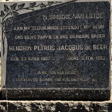 BEER Hendrik Petrus Jacobus, de 1907-1952