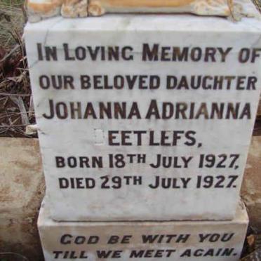 DEETLEFS Johanna Adrianna 1927-1927