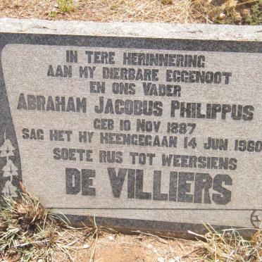 VILLIERS Abraham Jacobus Philippus, de 1887-1960