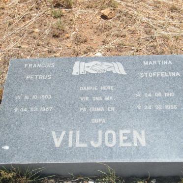 VILJOEN Francois Petrus 1903-1987 &amp; Martina Stoffelina 1910-1996