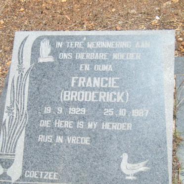 ? Francie nee BRODERICK 1929-1987