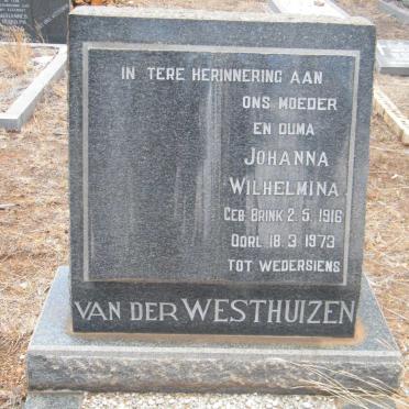 WESTHUIZEN Johanna Wilhelmina, van der 1916-1973