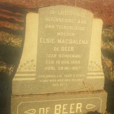 BEER Elsie Magdalena, de nee SCHOEMAN 1885-1957