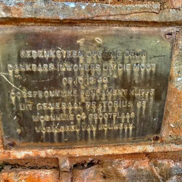 North West, BRITS district, Skeerpoort, Laerskool Skeerpoort, Gedenkplate