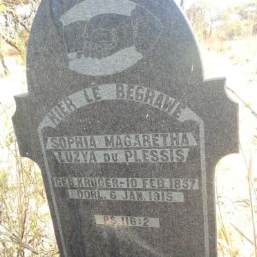 PLESSIS Sophia Magaretha Luzya, du nee KRUGER 1857-1915