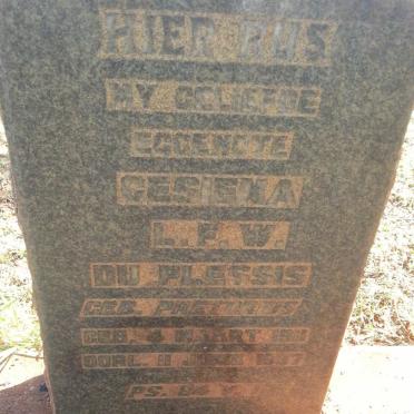 PLESSIS Gesiena L.F.W., du nee PRETORIUS 1911-1937