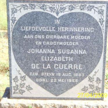 GUERRE Johanna Susanna Elizabeth, de la nee STEYN 1883-1955