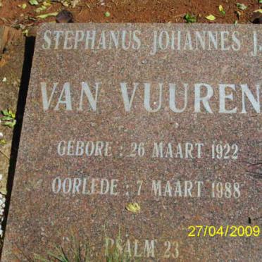 VUUREN Stephanus Johannes J., van 1922-1988